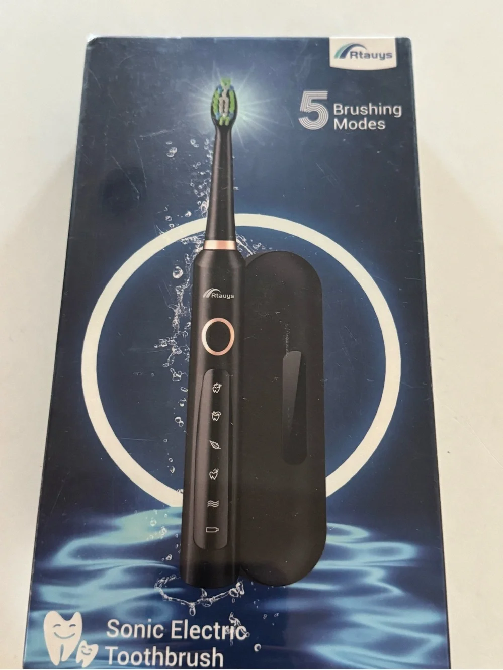Rtauys Sonic Electric Toothbrush - 5 brushing modes with Gold Accents